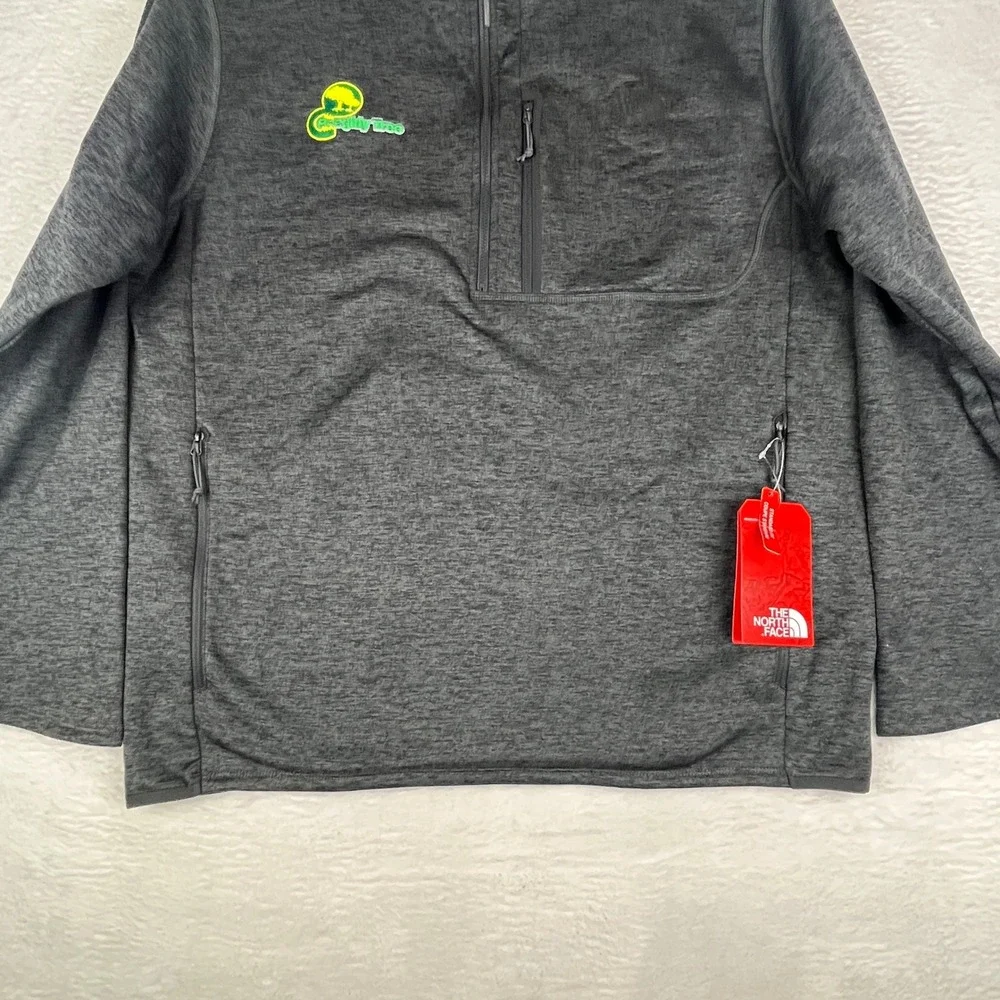 The North Face Skyline Half Zip Fleece Jacket Men XL Dark Grey Heather Logo‎ NWT